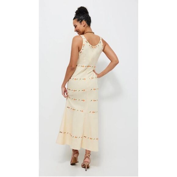 Fanm Mon Alanca Embroidered Maxi Dress Size Small - Picture 3 of 9
